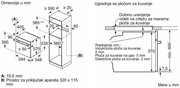Духовой шкаф Электрический Bosch HBG536EB3 черный