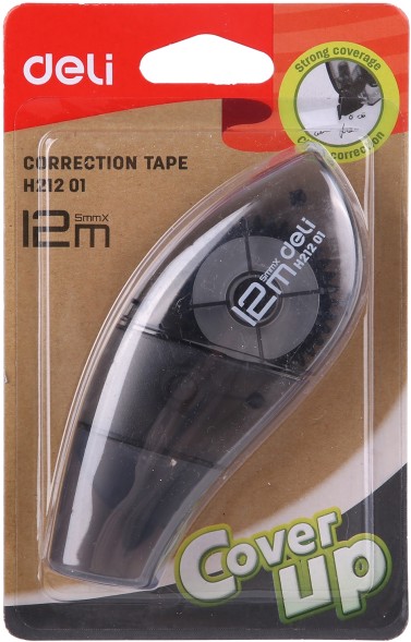 Лента коррект. Deli EH21201 12мx5мм ассорти корпус белый блистер