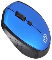 Мышь Оклик 488MW черный/синий оптическая (1600dpi) беспроводная USB для ноутбука (4but)