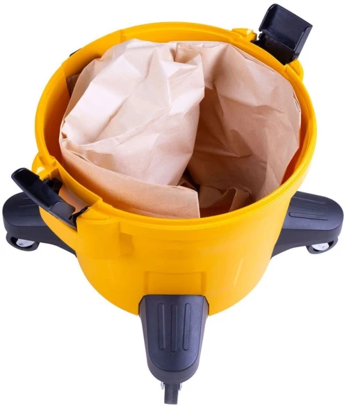 Строительный пылесос DeWalt DXV34PTA 1200Вт (уборка: сухая/влажная/выдув/сбор воды) желтый