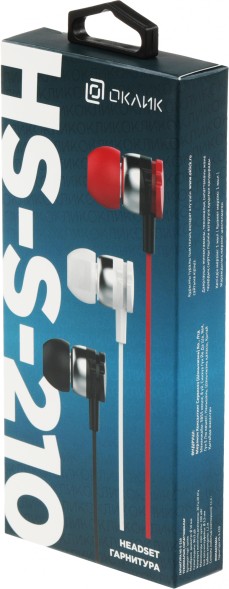 Гарнитура вкладыши Оклик HS-S-210 1.2м белый проводные в ушной раковине (D1W)