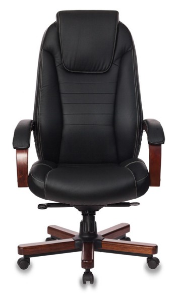 Кресло руководителя Бюрократ T-9923WALNUT черный кожа крестов. металл/дерево