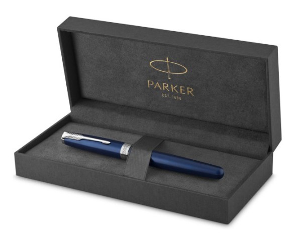 Ручка перьев. Parker Sonnet Core F539 (1945364) LaqBlue CT M сталь нержавеющая подар.кор.