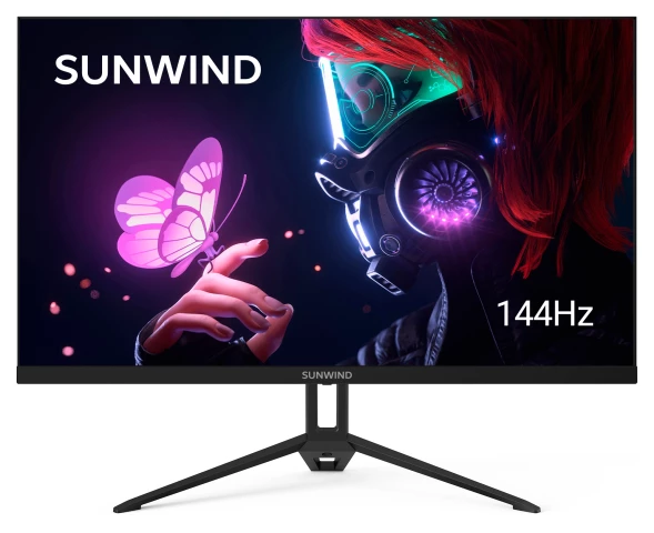 Монитор SunWind 27&amp;quot; SUN-M27BA108 черный IPS 3ms 16:9 HDMI матовая 280cd 178гр/178гр 2560x1440 144Hz G-Sync FreeSync DP QHD 4.2кг
