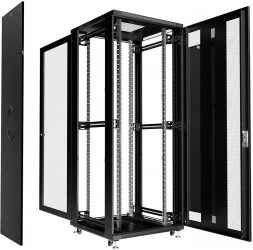 Шкаф коммутационный Cabeus (ND-05C-42U80/80-BK) напольный 42U 800x800мм пер.дв.перфор. задн.дв.перфор. 800кг черный 700мм 104.6кг 220град. 2055мм IP20 сталь