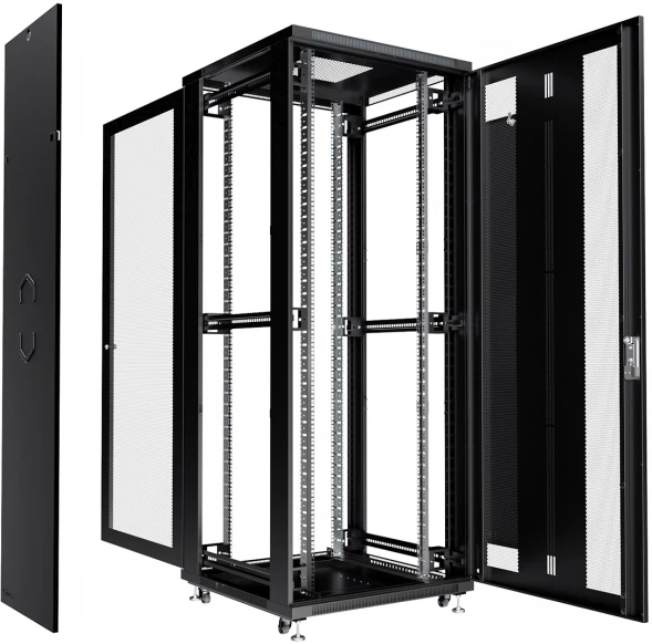 Шкаф коммутационный Cabeus (ND-05C-42U80/80-BK) напольный 42U 800x800мм пер.дв.перфор. задн.дв.перфор. 800кг черный 700мм 104.6кг 220град. 2055мм IP20 сталь