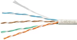 Кабель информационный Cabeus UTP-4P-Cat.5e-SOLID-LSZH-GY-LIGHT-100 кат.5E U/UTP 4 пары LSZH внутренний 100м серый