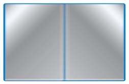 Папка с 100 прозр.вклад. Бюрократ -BPVN100BLUE A4 пластик 0.8мм торц.карм с бум. встав синий