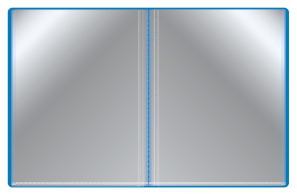 Папка с 100 прозр.вклад. Бюрократ -BPVN100BLUE A4 пластик 0.8мм торц.карм с бум. встав синий