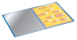 Папка с 100 прозр.вклад. Бюрократ -BPVN100BLUE A4 пластик 0.8мм торц.карм с бум. встав синий