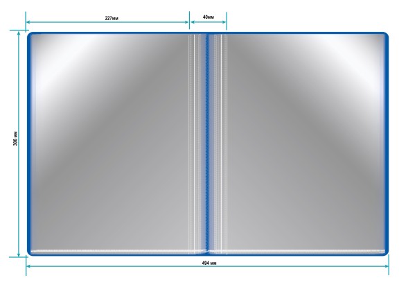 Папка с 100 прозр.вклад. Бюрократ -BPVN100BLUE A4 пластик 0.8мм торц.карм с бум. встав синий