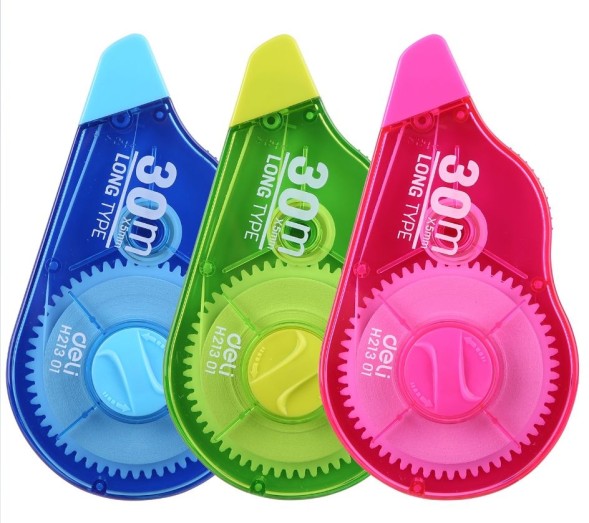 Лента коррект. Deli EH21301 30мх5мм ассорти корпус белый блистер