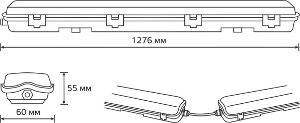 Светильник Gauss Lite 909437112 серый
