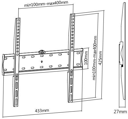 Кронштейн для телевизора Ultramounts UM813F черный 32&amp;quot;-55&amp;quot; макс.40кг настенный фиксированный