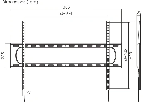 Кронштейн для телевизора Ultramounts UM825F черный 60&amp;quot;-120&amp;quot; макс.120кг настенный фиксированный