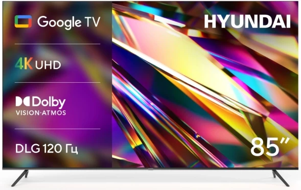 Телевизор LED Hyundai 85&amp;quot; H-LED85BU7011 Google TV черный 4K Ultra HD 60Hz MEMC DVB-T DVB-T2 DVB-C DVB-S DVB-S2 USB WiFi Smart TV