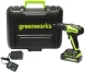 Дрель-шуруповерт Greenworks GD24DD35K2 аккум. патрон:быстрозажимной (кейс в комплекте) (3704007UA)