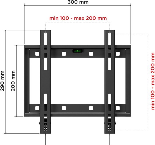 Кронштейн для телевизора Holder LCD-F2608 черный 22&amp;quot;-47&amp;quot; макс.40кг настенный фиксированный
