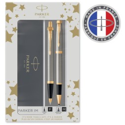 Набор ручек Parker IM Core TK223 (CW2093217) Brushed Metal GT подар.кор. ручка роллер, ручка шариковая сменный стержень 1стерж. кругл.