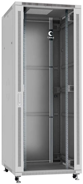 Шкаф коммутационный Cabeus (SH-05C-42U80/80) напольный 42U 800x800мм пер.дв.стекл металл 800кг серый 700мм 118.7кг 220град. 2055мм IP20 сталь