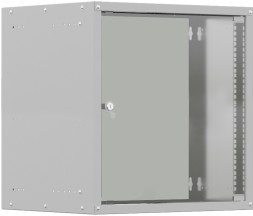 Шкаф коммутационный NTSS Lime (NTSS-WL9U5545GS) настенный 9U 550x450мм пер.дв.стекл несъемн.бок.пан. 30кг серый 370мм 12кг 110град. 500мм IP20 укомплектованный