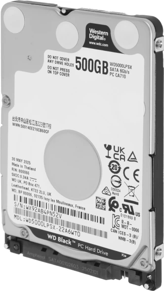 Жесткий диск WD SATA-III 500Gb WD5000LPSX Notebook Black (7200rpm) 64Mb 2.5&amp;quot;