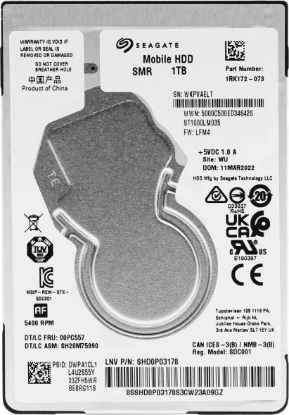 Жесткий диск Seagate SATA-III 1TB ST1000LM035 Notebook/Desktop Mobile 4KN (5400rpm) 128Mb 2.5&amp;quot;