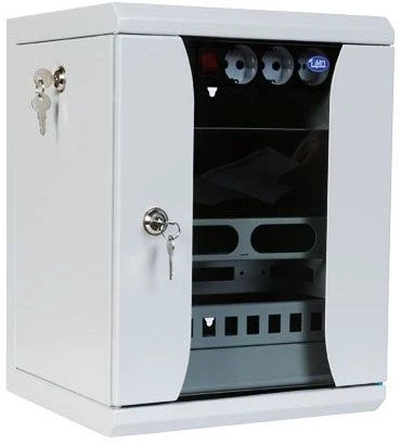 Шкаф коммутационный ЦМО (ШРН-8.255-10) настенный 8U 320x305мм пер.дв.стекл серый 255мм 8.1кг 180град. 420мм