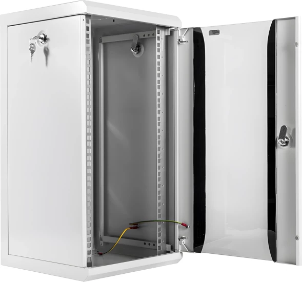 Шкаф коммутационный ЦМО (ШРН-8.255-10) настенный 8U 320x305мм пер.дв.стекл серый 255мм 8.1кг 180град. 420мм