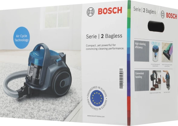 Пылесос Bosch Serie 2 BGS05A220 700Вт синий/черный