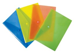 Конверт на кнопке Бюрократ -PK804A5RED A5 пластик 0.18мм красный