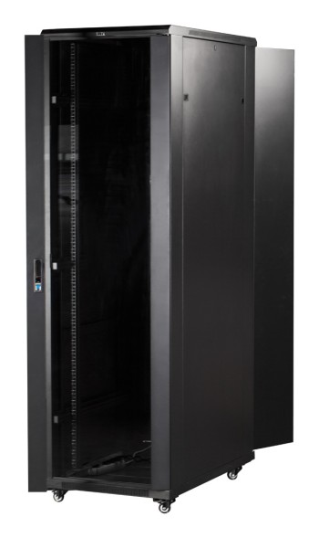 Шкаф коммутационный Lanmaster Business (TWT-CBB-27U-6X8-G1) напольный 27U 600x800мм пер.дв.стекл задн.дв.спл.стал.лист 2-хст. 2 бок.пан. 800кг черный IP20