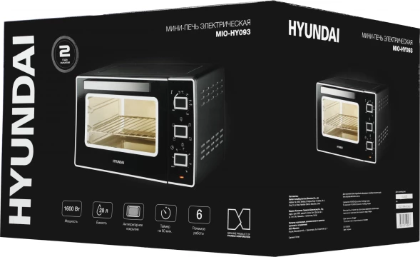 Мини-печь Hyundai MIO-HY093 28л. 1600Вт черный