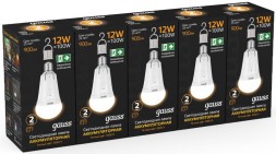 Лампа светодиодная Gauss 102002112 12Вт цок.:E27 груша 220B 3000K св.свеч.бел.теп. (упак.:1шт)