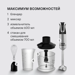 Блендер погружной Rondell RDE-1304 1800Вт черный/нержавеющая сталь