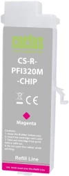Картридж перезаправляемый струйный Cactus CS-R-PFI320M-CHIP PFI-320M пурпурный (260мл) для Canon imagePrograf TM-200/200MFP/205/300/300MFP/305 с чипом