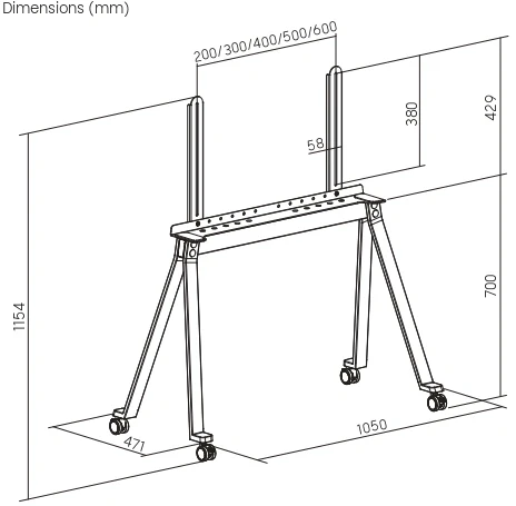 Стойка для телевизора Ultramounts UM312B черный 49&amp;quot;-75&amp;quot; макс.40кг напольный