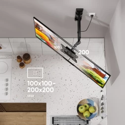 Кронштейн для телевизора Onkron M4S черный 17"-43" макс.35кг настенный поворот и наклон