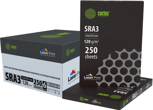 Бумага Cactus CS-LPSRA3120250 SRA3/120г/м2/белый/250л. CIE170% для лазерной печати