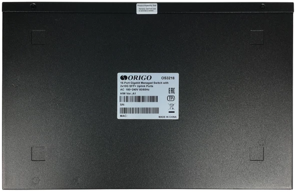 Коммутатор Origo OS3218 OS3218/A1A (L2) 16x1Гбит/с 2SFP+ управляемый