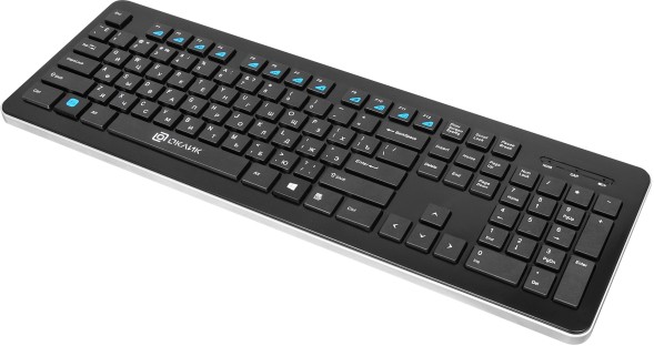 Клавиатура Оклик 870S черный USB беспроводная slim Multimedia
