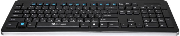 Клавиатура Оклик 870S черный USB беспроводная slim Multimedia