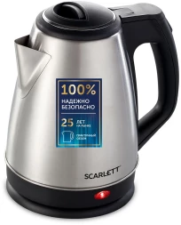 Чайник электрический Scarlett SC-EK21S25 1.5л. 1350Вт серебристый/черный корпус: металл/пластик (EK21S25)