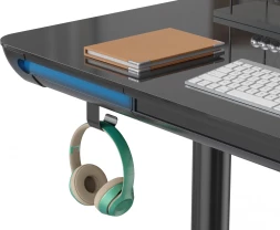 Стол для компьютера Cactus CS-EGD-BK-LED столешница закаленное стекло черный каркас черный 120x71x60см