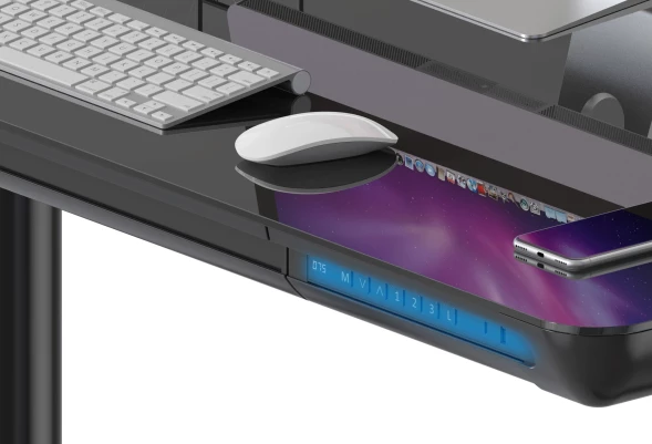 Стол для компьютера Cactus CS-EGD-BK-LED столешница закаленное стекло черный каркас черный 120x71x60см