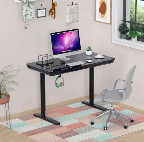 Стол для компьютера Cactus CS-EGD-BK-LED столешница закаленное стекло черный каркас черный 120x71x60см