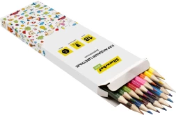 Карандаши цв. Silwerhof Eco 2.65мм шестигран. дерево ассорти 18цв. коробка/европод.