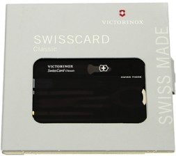 Швейцарская карта Victorinox SwissCard Classic (0.7133.T3) черный полупрозрачный коробка подарочная