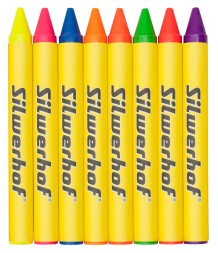 Восковые мелки Silwerhof Neon Монстрики 8цв. дл.100ммд.10мм картон.кор.
