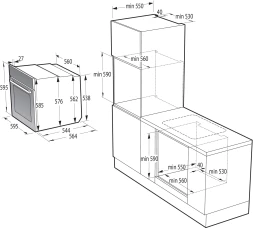 Духовой шкаф Электрический Gorenje BOSX6737E09BG черный